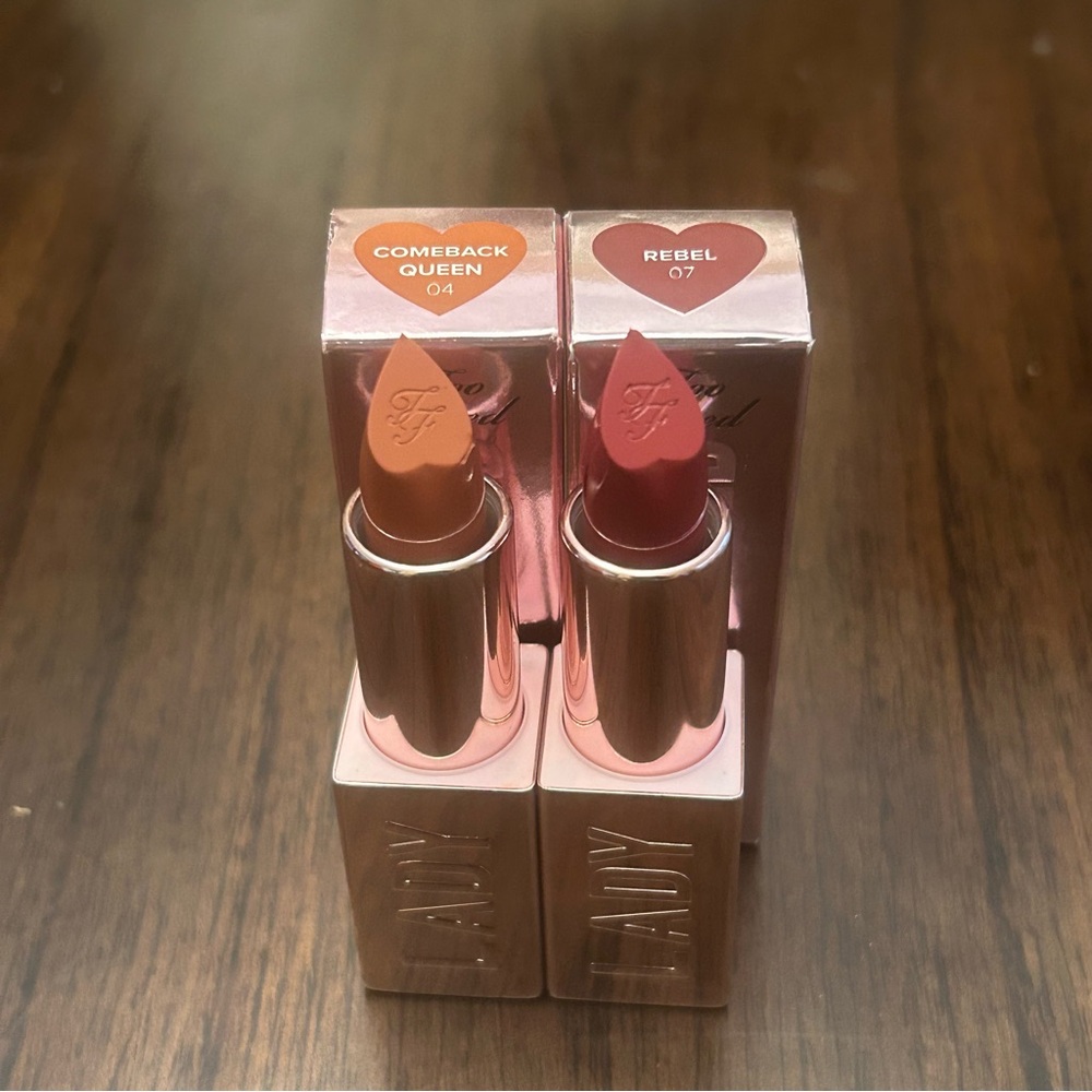 NEW Too Faced cream lipstick set of 2 NIB lipsticks